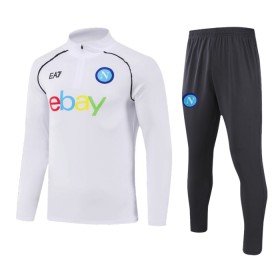 SSC Napoli Quarter Zip Sudadera De Entrenamiento 2023-24 Blanca - Hombre